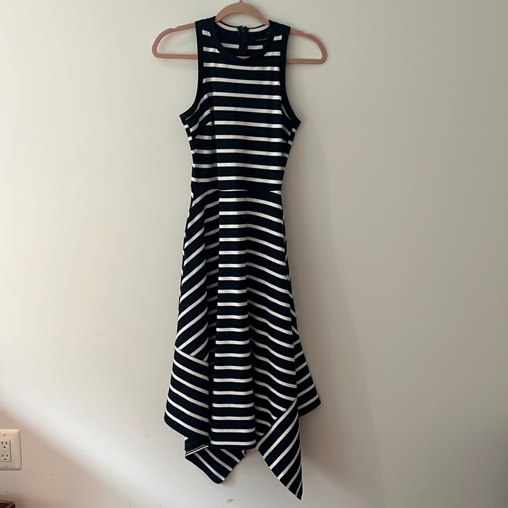 BR size 2 navy & white stripped A-line dress
